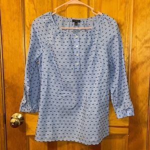 Talbots blue long sleeve blouse